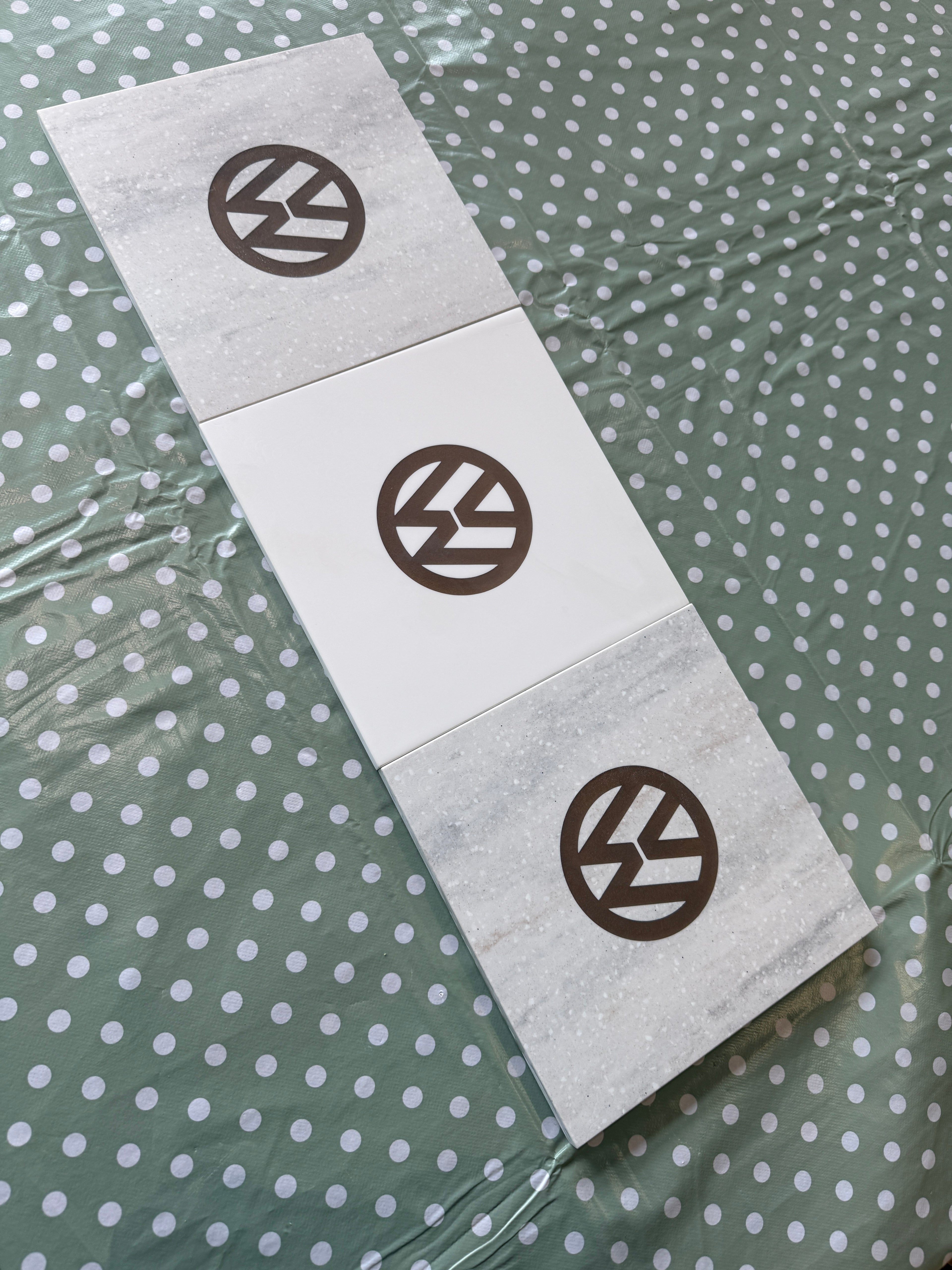 CNC VW Campervan Corian Chopping Board 200mm x 200mm