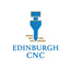 Logo of Edinburgh CNC with a blue and gold design on a light gray background